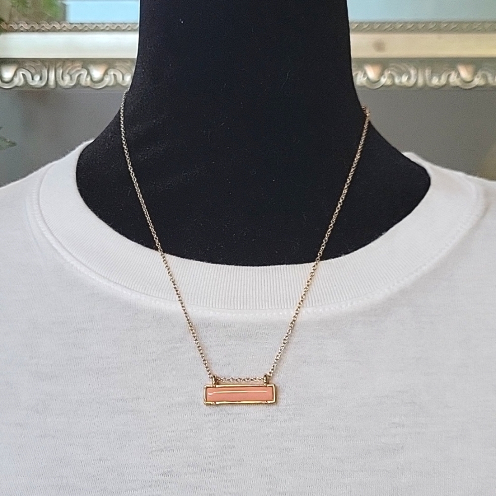 Maurices Rose Gold Rose Quartz Bar Necklace